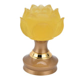 2Set LED Lotus Buddhist Light with Alloy Base Colorful Buddha Lamp Ornament Prayer Faith SuppliesEU Plug 100‑240V