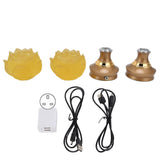 2Set LED Lotus Buddhist Light with Alloy Base Colorful Buddha Lamp Ornament Prayer Faith SuppliesUK Plug 100‑240V In Australia - Darrahopens