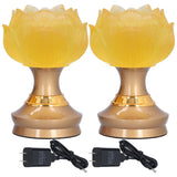 2Set LED Lotus Buddha Lamp Imitated Colored Glaze Prayer Light Home Meditation Buddhist SuppliesUS Plug 100‑240V In Australia - Darrahopens