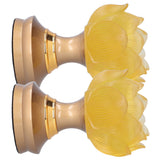 2Set LED Lotus Buddha Lamp Imitated Colored Glaze Prayer Light Home Meditation Buddhist SuppliesUK Plug 100‑240V