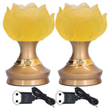2 Set LED Buddhist Light Yellow Buddha Lamp Adjustable Buddhist Flower Light Buddhism SupplyEU Plug 100-240V In Australia - Darrahopens
