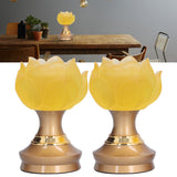 2 Set LED Buddhist Light Yellow Buddha Lamp Adjustable Buddhist Flower Light Buddhism SupplyEU Plug 100-240V