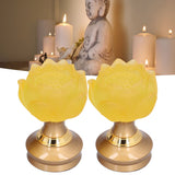 2 Set LED Buddhist Light Yellow Buddha Lamp Adjustable Buddhist Flower Light Buddhism SupplyEU Plug 100-240V