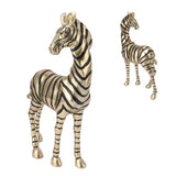 Resin Zebra Statues Gold Vivid Slip Resistant Compact Simulated Animal Statues for Home Decoration