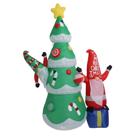1.8m Dwarf and Christmas Tree Inflatable Decoration IP44 Christmas Outdoor Inflatable Decoration with Blower and LED Light AU Plug 100‑240V In Australia - Darrahopens