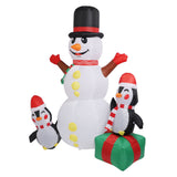 1.8m Snowman Penguin Combination Inflatable Decoration Christmas Outdoor Blow Up Snowman Decoration IP44 with Blower LED Light AU Plug 100‑240V