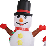 1.8m Snowman Penguin Combination Inflatable Decoration Christmas Outdoor Blow Up Snowman Decoration IP44 with Blower LED Light UK Plug 220‑240V