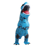 Inflatable Dinosaur Costume T Rex Inflatable Dinosaur Blow Up Costume for Cosplay Party Weddings Easter Xmas Blue Adult Style 150‑190cm