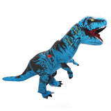 Inflatable Dinosaur Costume T Rex Inflatable Dinosaur Blow Up Costume for Cosplay Party Weddings Easter Xmas Blue Adult Style 150‑190cm