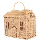 Handwoven Rattan Bag House Shape Portable Handle Adjustable Strap Rattan Shoulder Bag for Beach Travel Outing In Australia - Darrahopens