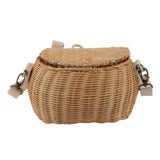Kids Bike Basket Simple Lid Design Adjustable Strap Light Sturdy Kids Rattan Basket for Cycling School Travel In Australia - Darrahopens