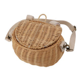 Kids Bike Basket Simple Lid Design Adjustable Strap Light Sturdy Kids Rattan Basket for Cycling School Travel