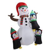 1.8m Height Christmas Inflatable Snowman Penguins with Led Lights Blow Up Snowman Penguins Outdoor Yard Decoration US Plug 100‑240V