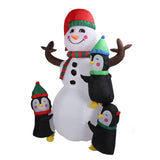 1.8m Height Christmas Inflatable Snowman Penguins with Led Lights Blow Up Snowman Penguins Outdoor Yard Decoration US Plug 100‑240V