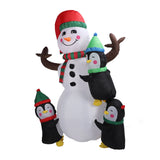 1.8m Height Christmas Inflatable Snowman Penguins with Led Lights Blow Up Snowman Penguins Outdoor Yard Decoration UK Plug 220V