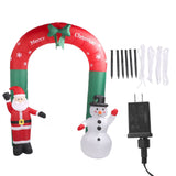 7.9ft Christmas Inflatables Santa Snowman Archway Blow Up Outdoor Decoration Christmas Archway for Lawn Yard Holiday Party US Plug 100‑240V