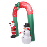 7.9ft Christmas Inflatables Santa Snowman Archway Blow Up Outdoor Decoration Christmas Archway for Lawn Yard Holiday Party US Plug 100‑240V