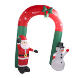 7.9ft Christmas Inflatables Santa Snowman Archway Blow Up Outdoor Decoration Christmas Archway for Lawn Yard Holiday Party US Plug 100‑240V