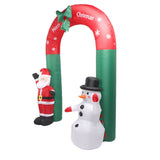 7.9ft Christmas Inflatables Santa Snowman Archway Blow Up Outdoor Decoration Christmas Archway for Lawn Yard Holiday Party US Plug 100‑240V