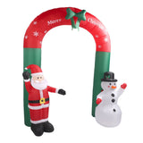 7.9ft Christmas Inflatables Santa Snowman Archway Blow Up Outdoor Decoration Christmas Archway for Lawn Yard Holiday Party US Plug 100‑240V