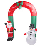 7.9ft Christmas Inflatables Santa Snowman Archway Blow Up Outdoor Decoration Christmas Archway for Lawn Yard Holiday Party US Plug 100‑240V