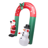 7.9ft Christmas Inflatables Santa Snowman Archway Blow Up Outdoor Decoration Christmas Archway for Lawn Yard Holiday Party UK Plug 220V