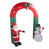 7.9ft Christmas Inflatables Santa Snowman Archway Blow Up Outdoor Decoration Christmas Archway for Lawn Yard Holiday Party UK Plug 220V