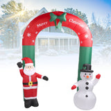 7.9ft Christmas Inflatables Santa Snowman Archway Blow Up Outdoor Decoration Christmas Archway for Lawn Yard Holiday Party UK Plug 220V