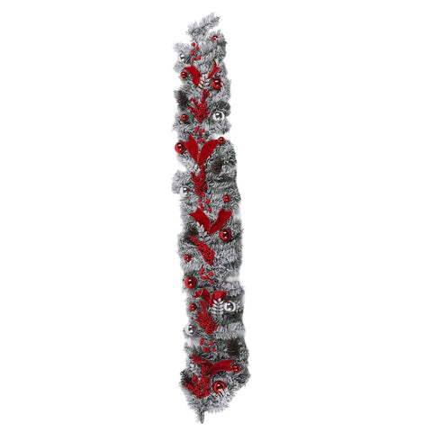 Christmas Flocking Garland Innovative Exquisite Christmas Garland Rattan Pendant Decoration for Indoor Outdoor Xmas Party Home Decor 1.5m/4.9ft In Australia - Darrahopens