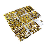 Shimmer Wall Backdrop Panels Self Locking Shining Sequin Photo Backdrop Decoration for Wedding Anniversary Party Square Gold