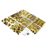 Shimmer Wall Backdrop Panels Self Locking Shining Sequin Photo Backdrop Decoration for Wedding Anniversary Party Square Gold
