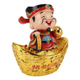 CAI Shen Statue Automatic Nodding Lucky Decoration 12 Inch God of Wealth Figurine Small Caishen Figurines for Car Porch
