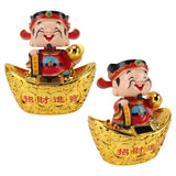 12 Inch Solar Powered Statue God of Wealth Nodding Ornament Prosperity and Fortune Meaning Car Desktop Decoration