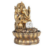 Resin Water Fountain Decorative Relaxing Improve Air Humidity Circulation Water LED Southeast Asia Buddha Water Fountain for Desktop US Plug 110V