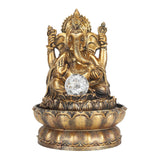 Resin Water Fountain Decorative Relaxing Improve Air Humidity Circulation Water LED Southeast Asia Buddha Water Fountain for Desktop US Plug 110V