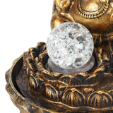 Resin Water Fountain Decorative Relaxing Improve Air Humidity Circulation Water LED Southeast Asia Buddha Water Fountain for Desktop EU Plug 220‑240V In Australia - Darrahopens