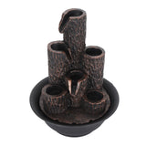 Tabletop Fountain Wealth Increase Humidity Small Waterfall Like Waterfall Fountain with LED Lights for Relaxation US Plug 110V