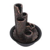 Tabletop Fountain Wealth Increase Humidity Small Waterfall Like Waterfall Fountain with LED Lights for Relaxation US Plug 110V