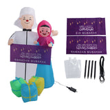 Inflatable Muslim Outdoor Decorations 5.9ft IP44 Waterproof Tear Resistant Couple Shape Muslim Holidays Inflatables Yard Decor US Plug 100‑120V In Australia - Darrahopens