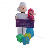 Inflatable Muslim Outdoor Decorations 5.9ft IP44 Waterproof Tear Resistant Couple Shape Muslim Holidays Inflatables Yard Decor US Plug 100‑120V
