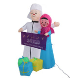 Inflatable Muslim Outdoor Decorations 5.9ft IP44 Waterproof Tear Resistant Couple Shape Muslim Holidays Inflatables Yard Decor US Plug 100‑120V