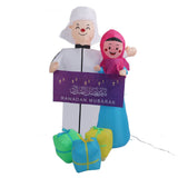 Inflatable Muslim Outdoor Decorations 5.9ft IP44 Waterproof Tear Resistant Couple Shape Muslim Holidays Inflatables Yard Decor US Plug 100‑120V