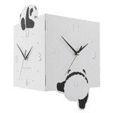 Double Sided Corner Wall Clock Metal Square Cute Panda Decorative Modern Silent Wall Clock with Non Marking Nails for Living Room In Australia - Darrahopens