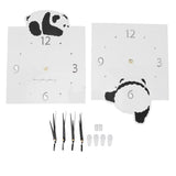 Double Sided Corner Wall Clock Metal Square Cute Panda Decorative Modern Silent Wall Clock with Non Marking Nails for Living Room In Australia - Darrahopens