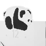 Double Sided Corner Wall Clock Metal Square Cute Panda Decorative Modern Silent Wall Clock with Non Marking Nails for Living Room In Australia - Darrahopens