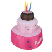 Inflatable Happy Birthday Cake with Candle IP44 Waterproof Birthday Blow Up Yard Decoration with LED Light for Party Yard Garden Lawn US Plug 100-120V In Australia - Darrahopens