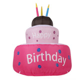 Inflatable Happy Birthday Cake with Candle IP44 Waterproof Birthday Blow Up Yard Decoration with LED Light for Party Yard Garden Lawn US Plug 100-120V In Australia - Darrahopens