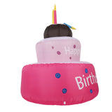 Inflatable Happy Birthday Cake with Candle IP44 Waterproof Birthday Blow Up Yard Decoration with LED Light for Party Yard Garden Lawn US Plug 100-120V