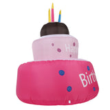 Inflatable Happy Birthday Cake with Candle IP44 Waterproof Birthday Blow Up Yard Decoration with LED Light for Party Yard Garden Lawn US Plug 100-120V