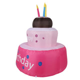 Inflatable Happy Birthday Cake with Candle IP44 Waterproof Birthday Blow Up Yard Decoration with LED Light for Party Yard Garden Lawn US Plug 100-120V
